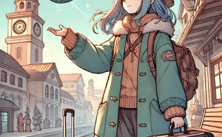 旅行をしている人物のアニメ風イラスト 5