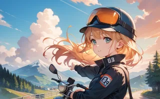 バイク旅 イラスト