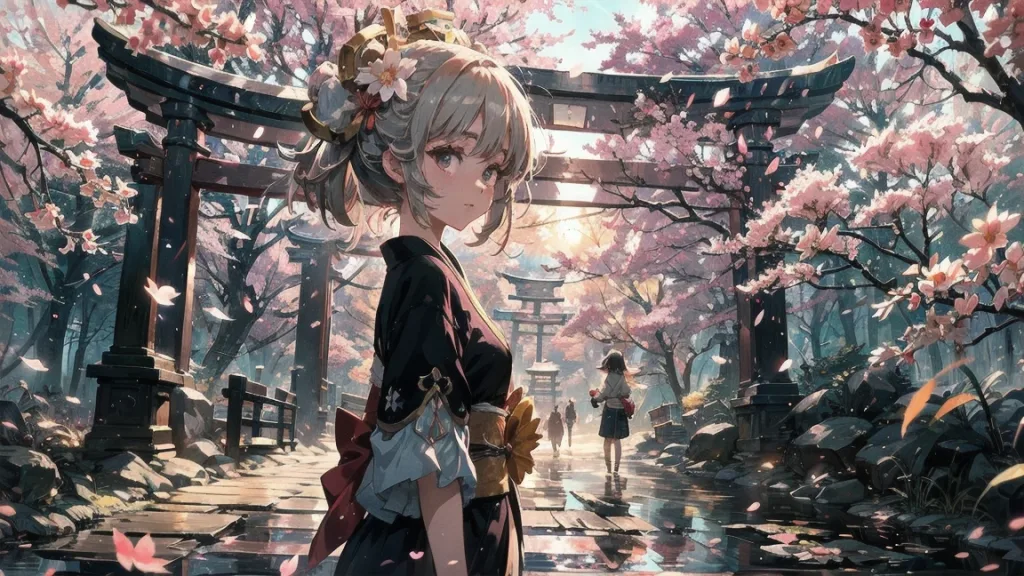 アニメの舞台を巡る旅行をする少女のイメージ画像