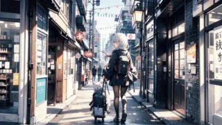 日本を観光する旅人